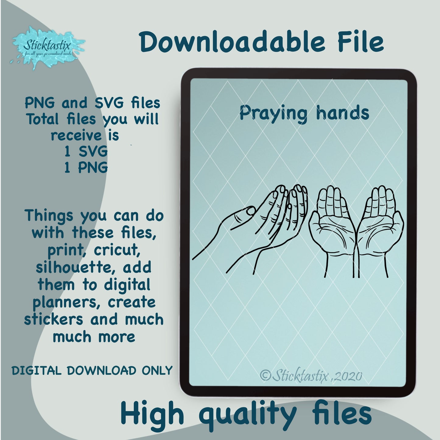 Praying dua hands, making dua hands SVG PNG, Digital Download files
